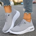 thumbnail image 3 of Tennis Shoes for Women 2026 Breathable Flat Air Cushion Orthopedic Lace up Sneakers Lightweight Walking Athletic Running Shoes Gray Size 8, 3 of 6