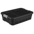 10 Gallon Plastic Stacker Tote, Heavy Duty Lidded Storage Bin Container