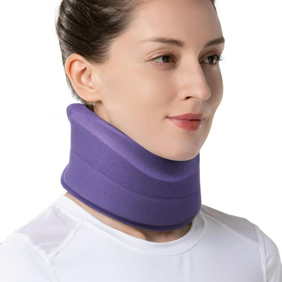 Velpeau Soft Foam Neck Brace Universal Cervical Collar, Neck Brace for Snoring,Adjustable Neck Support Brace for Sleeping - Relieves Neck Pain and Spine Pressure for Women & Men (Blue, Medium 3.5″)