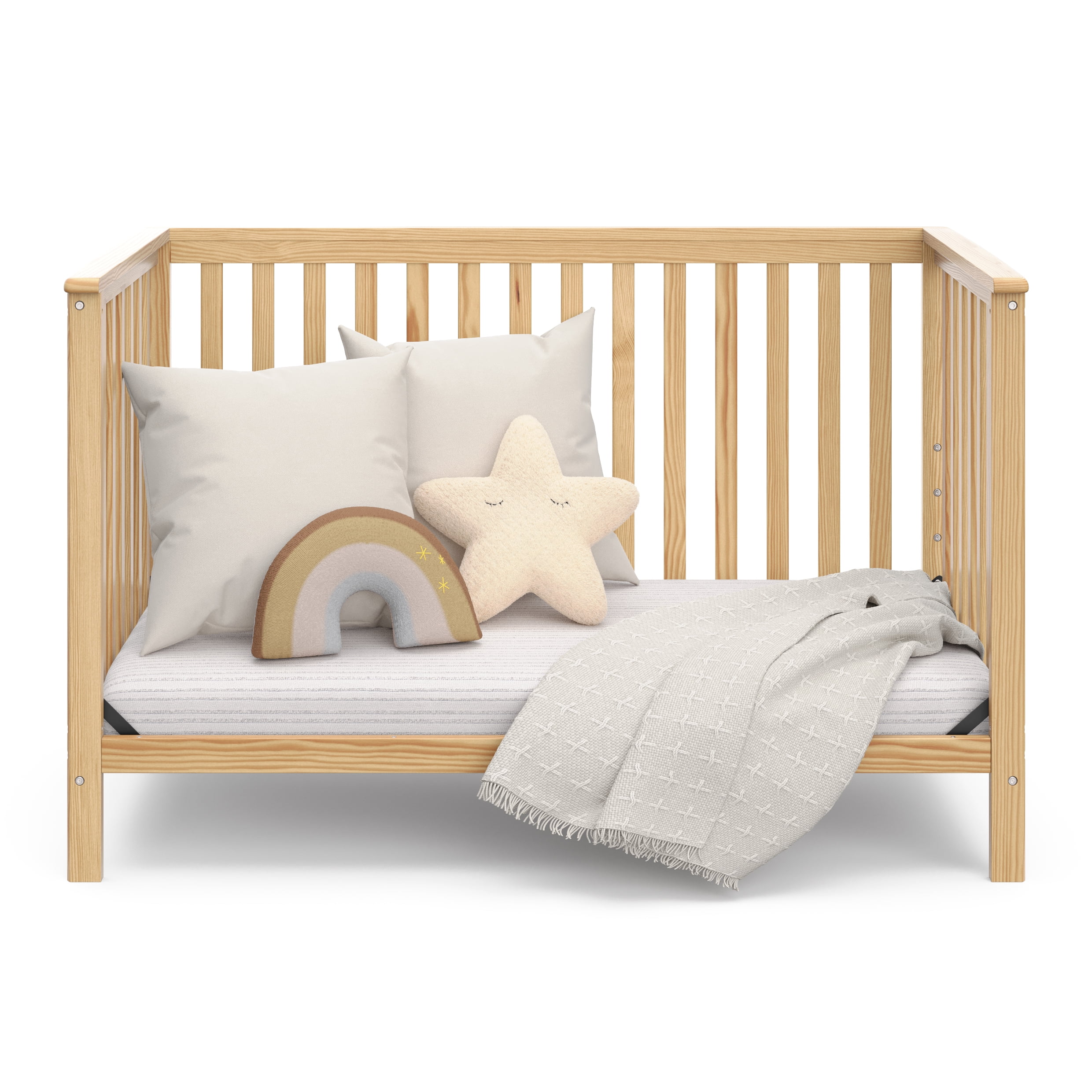 Storkcraft Hillcrest 4-in-1 Convertible Baby Crib, Natural