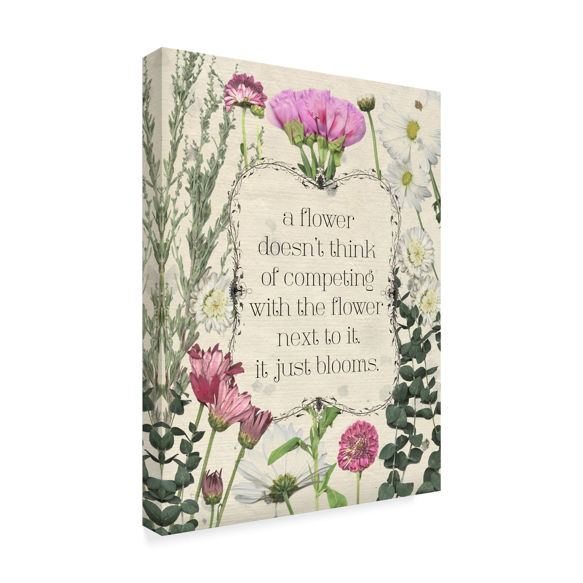 Trademark Fine Art 'Pressed Floral Quote III' Canvas Art by Grace Popp