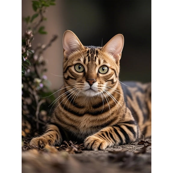 Diamond Art Bengal Cat Kitten 5D Diamond Painting DIY Kits Full Round Drill Beads by Number Mosaic Embroidery Arts and Crafts for Living Room Home Wall Decor 12x16 inch / 30x40cm