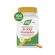 Nature's Way B-100 Complex Capsules, High Potency, Supports Cellular Energy and Nerve Health*, 8 B-Vitamins, 100ct