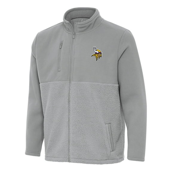 Men's Antigua Gray Minnesota Vikings Daily Fused Full-Zip Jacket