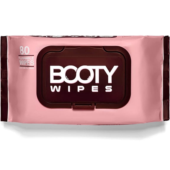 BOOTY WIPES Feminine Wipes for Women | 80 Flushable Wet Wipes for Adults