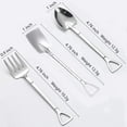 thumbnail image 2 of 3Pcs Shovel Spoon Fork Set Stainless Steel Spade Shape Utensils 6.1inch Stirring Spoon for Dessert Coffee Yogurt Cake Fruit Ice Cream Couple Gifts Mini Shovel Spoons Ice Cream Small Forks and Spoons, 2 of 5