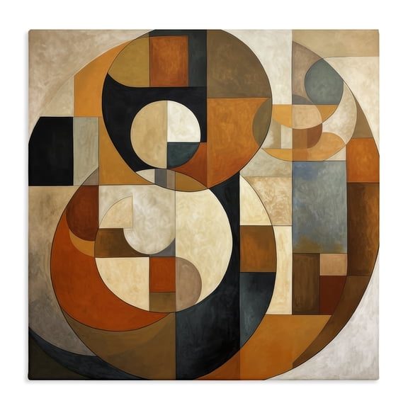 Stupell Industries Southwestern Dark Contemporary Shapes Canvas Art, 17 x 17, by Irena Orlov