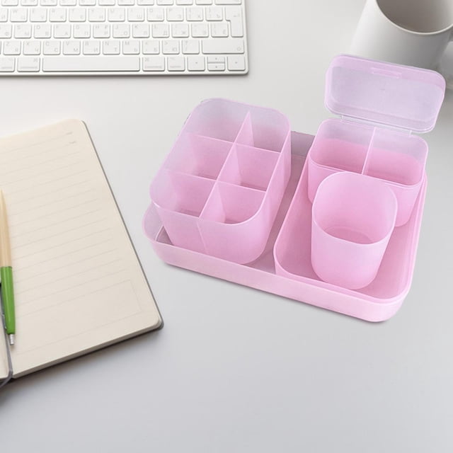 Caja de maquillaje duradera, adorno de mesa, soporte de exhibición de Arte de uñas, organizador de cosméticos multiusos portátil para tocador, baño, Rosado Fernando Estuche organizador de maquillaje