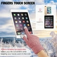 thumbnail image 3 of 2 Pairs Women's Winter Touchscreen Gloves Warm Fleece Lined Knit Gloves Elastic Cuff Winter Texting Gloves, 3 of 7