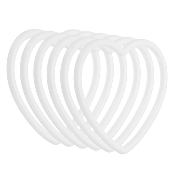 Uxcell 3 Inch Heart Dream Catcher Rings, 6 Pcs Plastic Macrame Wreath Floral Ring Hoop, White