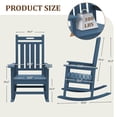 thumbnail image 2 of LOYALICE HDPE Outdoor Rocking Chair for Porch Patio, All-Weather High Back Rocker with Wood-Grain Texture, Heavy-Duty Deck Garden Seating, Fade-Resistant & Easy to Clean,Navy Blue, 2 of 10