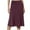 Wine, variant on Women's A-Line Elastic High Waist Flare Work Midi Knee Length Stretchy Skirt Womens Spring/Summer Pull On High Waist Office Knee Length Pencil Skirts