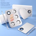thumbnail image 4 of Makeup Palette Artist Mixing Tray with Spatula Nail Art Holder Color Paint Tool for Foundation Eye Shadow Cream Square shape, 4 of 9