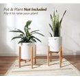 thumbnail image 3 of FFIY Plant Stand Mid Century Wood Flower Pot Holder (Plant Pot NOT Included) Modern Potted Stand Indoor Display Rack Rustic Decor, Up to 10 Inch Planter, Brown, 3 of 7