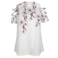 thumbnail image 5 of Cherry Blossoms with Falling Flowers Womens Summer V Neck Zipper Top Short Sleeve T Shirt Off Shoulder Top Casual Classy Loose Shirts, 5 of 7