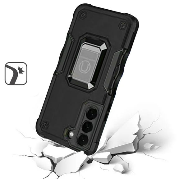 For Samsung Galaxy S23 FE /Fan Edition Hybrid with Magnetic Ring Holder Stand Kickstand Heavy Duty Rugged Drop Cover ,Xpm Phone Case [ Black ]