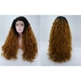 thumbnail image 3 of Unique Bargains Lace Front Wigs for Women 24" Black Gradient Matte Brown Long Water Wave with Wig Cap, 3 of 8