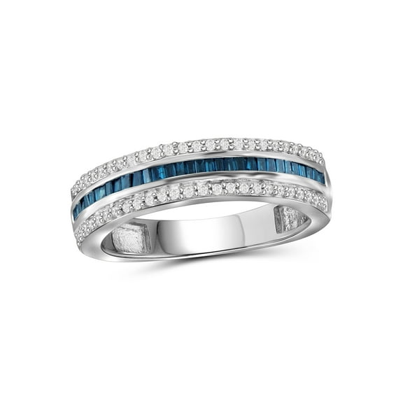 JewelersClub Diamond Rings for Women – 1/2 Carat Blue & White Diamond Ring Jewelry– Sterling Silver Bands for Women –– Ring by JewelersClub