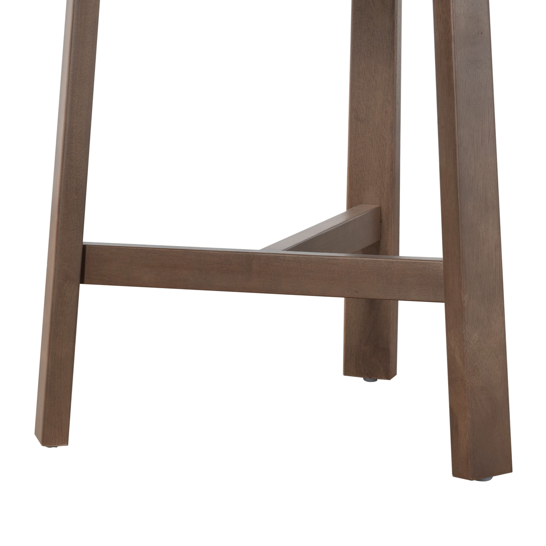 Christopher Knight Home Modern Upholstered Counter Stools with Curved Back, Wood Frame, Walnut+Beige, Set of 4