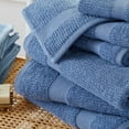 thumbnail image 3 of Market & Place 100% Cotton Ribbed 6-Piece Bath Towel Set, Denim Blue, 3 of 6