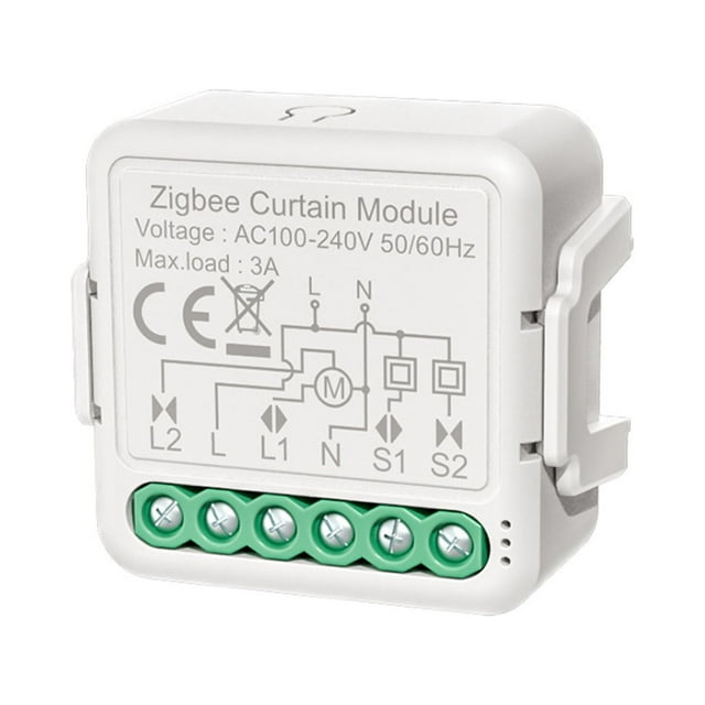 Zigbee module d'Interrupteur de Rideau Intelligent Application Télécommande Commande Vocale Minutage Partage de Groupe compatible avec Alexa Echo Google Home Convient pour Bureau à Domicile