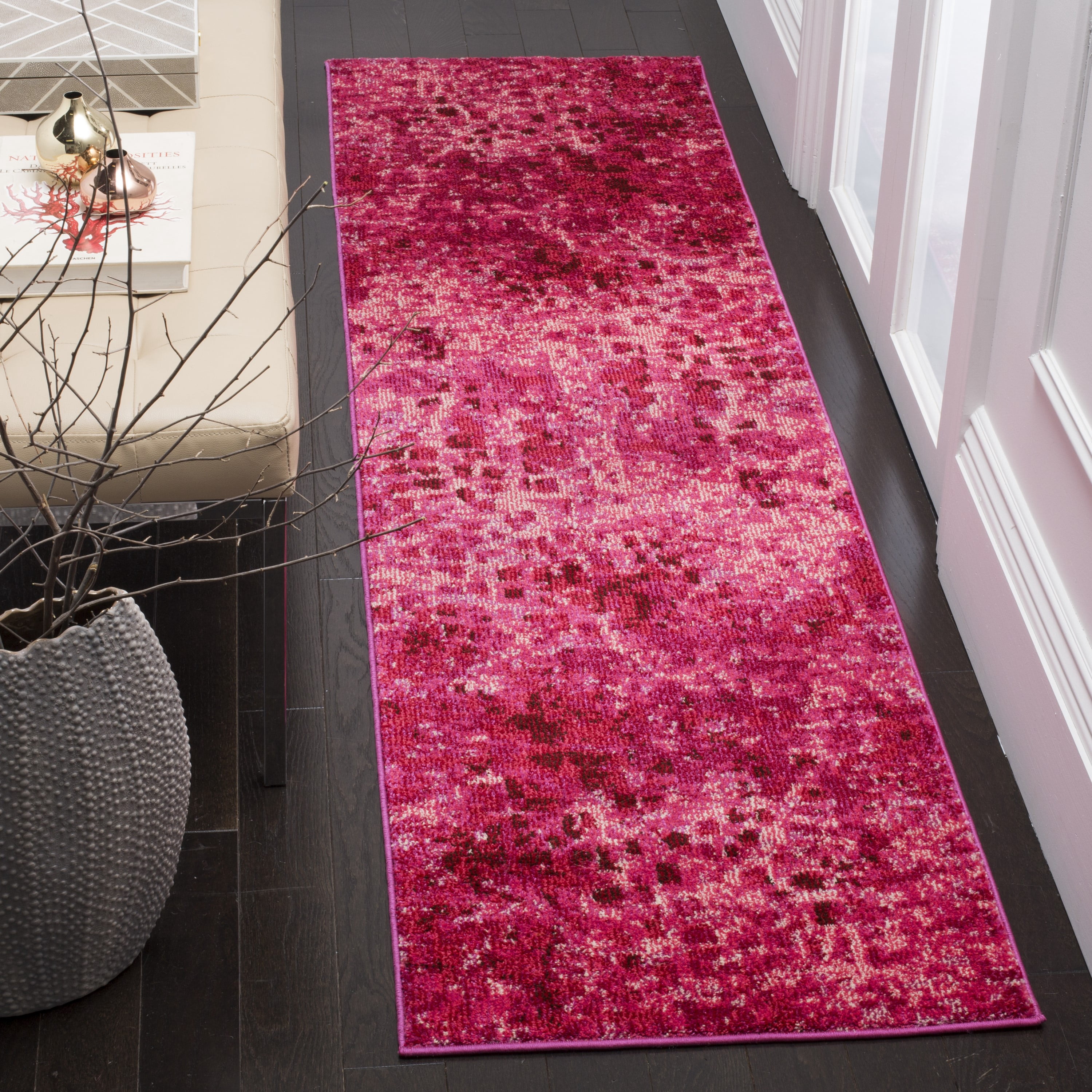 SAFAVIEH Monaco Driskoll Abstract Runner Rug, Fuchsia, 2'2" x 8'