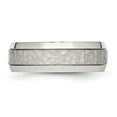 thumbnail image 3 of Chisel Stainless Steel Brushed Polished and Hammered 7.5mm Band, 3 of 7