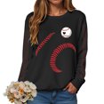 thumbnail image 6 of zaveiop Baseball Mom Sweatshirt for Women Heart Printed Crewneck Long Sleeve 2025 Pullover Tops (Black, XL), 6 of 7