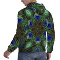 thumbnail image 6 of Naloa Peacock Feathers Men's Casual Hooded Collar Drawstring Hoodies Pullover Sweatshirts Casual Long Sleeve Shirts-3X-Large, 6 of 7