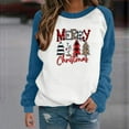 thumbnail image 1 of Meichang Sweatshirts Joyeux Noël pour Femmes, Sweatshirts Graphiques à Carreaux Léopard, Manches Longues Raglan, Col Rond, Pull Tendance Patchwork, 1 of 6