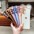 thumbnail image 4 of Xilaimitoo for Samsung Galaxy A16 Case, Soft Cute Shockproof Slim Phone , Love Heart Plating TPU Shockproof Case for Samsung A16,Black, 4 of 6