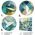 thumbnail image 3 of Designart "Language of Lines Blue and Orange I" Modern Geometric Metal Art Print, 3 of 5