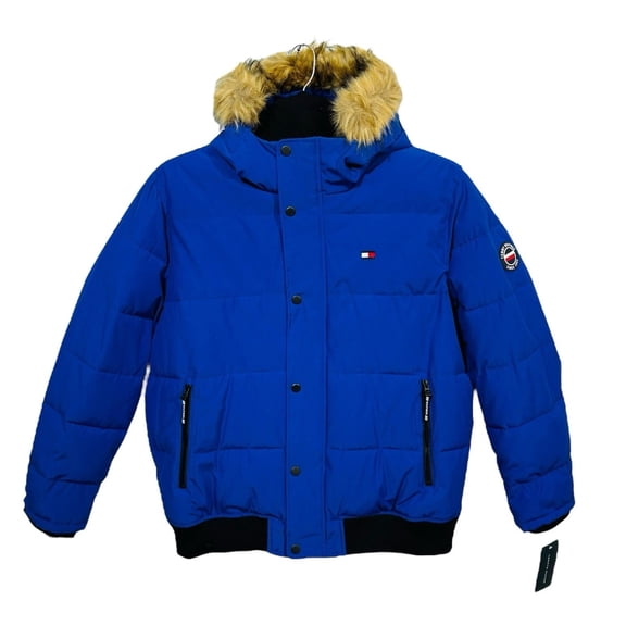 Tommy Hilfiger Mens Arctic Cloth Quilted Snorkel Bomber Jacket XXL Atlantis Blue