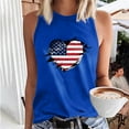 thumbnail image 2 of Usmisi 4th of July Tank Tops Independence Day Patriotic Shirts Loose Fit Racerback Vest Womens Fashion Heart American Flag Print Crewneck Sleeveless Summer Blouses Blue xxl, 2 of 5
