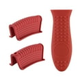 thumbnail image 2 of Yuarrent 4 piezas cubierta de mango de olla Color sólido antideslizante silicona Pan cubre rojo Herramientas y accesorios para hornear Rojo Yuarrent HA062201-01, 2 of 6