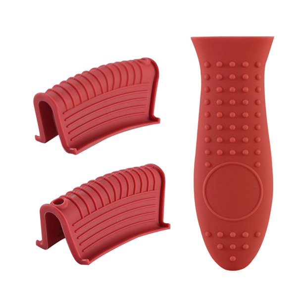 Billuyoard 4 piezas de cubierta de mango de olla, accesorios de utensilios de cocina, cubiertas de sartenes para protección de decoración Herramientas y accesorios para hornear Rojo Billuyoard HA062201-01