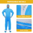 thumbnail image 4 of Raygard Disposable PP Coverall with Hood Suit Lightweight Elastic Cuffs, Zipper Front for Spray Painting Industrial(XXL, Lake Blue), 4 of 6
