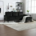 thumbnail image 3 of 77.36" Modular Sectional Sofa, Modern L-Shaped Couch with Movable Storage Ottoman, Pockets and Cup Holders, Cozy Sectional Sofa Couches for Living Room, Bedroom, Black, 3 of 9