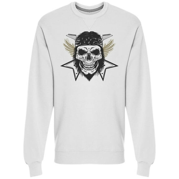 Rocker Skeleton Graphic Sweatshirt Men -Image by Shutterstock, Male x-Large