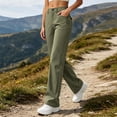 thumbnail image 2 of HomeDM Hiking Pants for Women Straight Leg Outdoor Travel Pants with Pockets Green Water Resistant Athletic Trousers Size M, 2 of 9