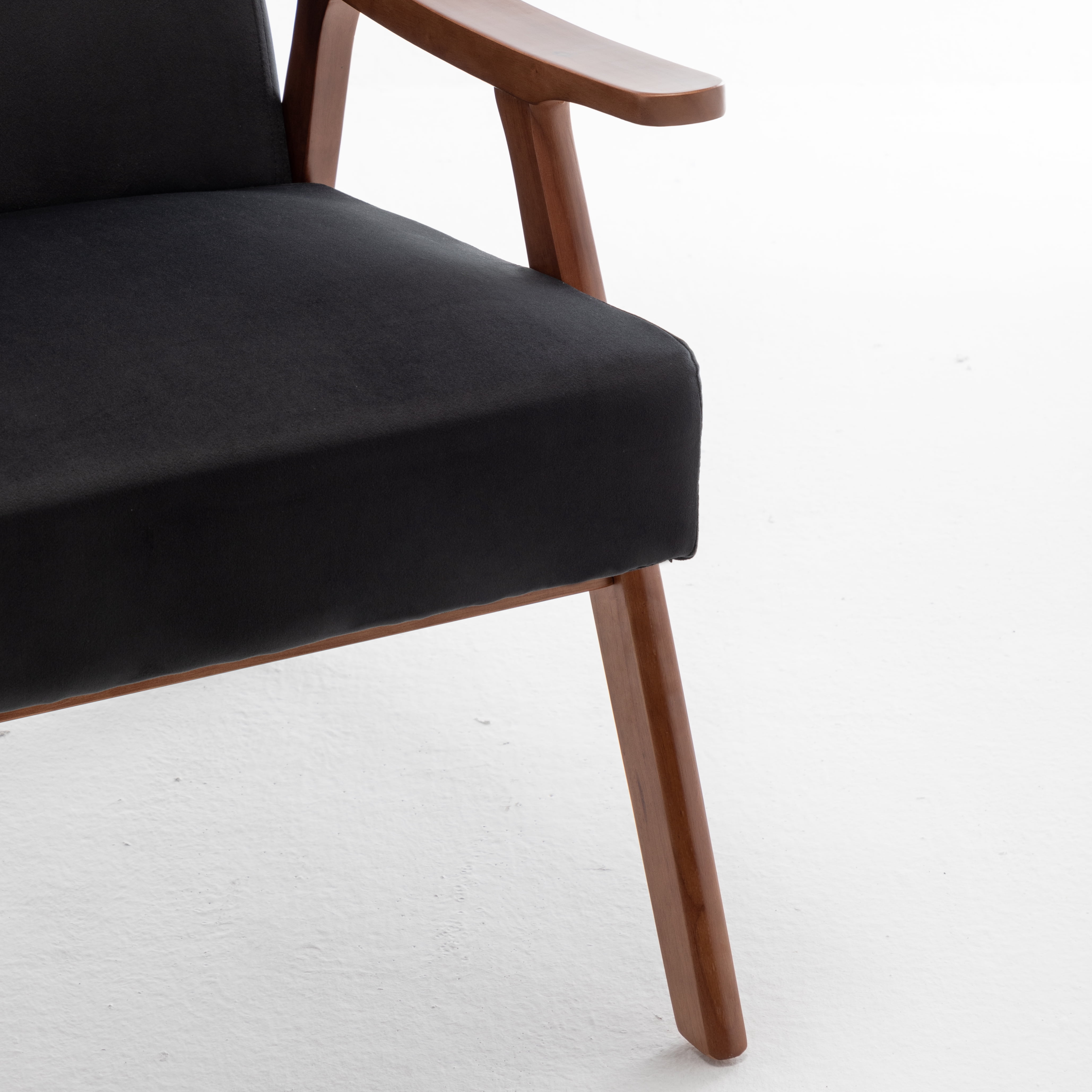 Uspridefurniture Cedrice 26.37" Velvet Accent Chair,Black