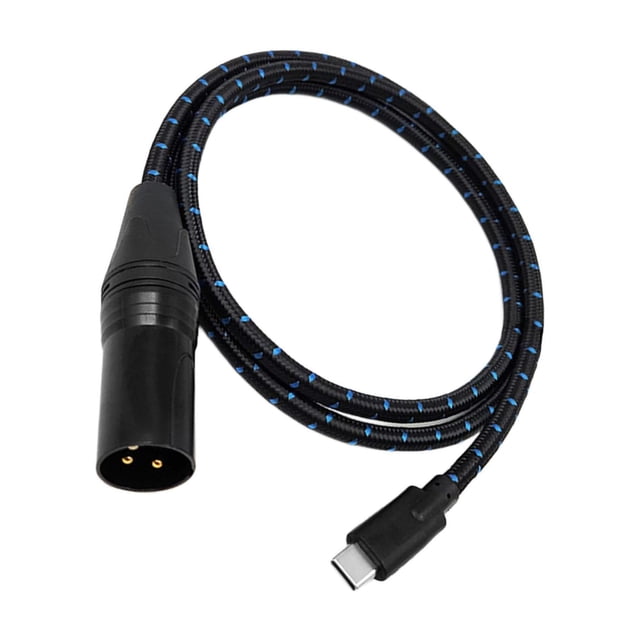 ZheElen Cable Type C To XLR 3Pin XLR With Blue Patterned Nylon Braided Wire For Robust Performance Type C To Cable 300cm