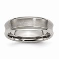 thumbnail image 1 of 6 mm Titanium Beveled Edge, Concave Brushed & Polished Band - Size 9.5, 1 of 1