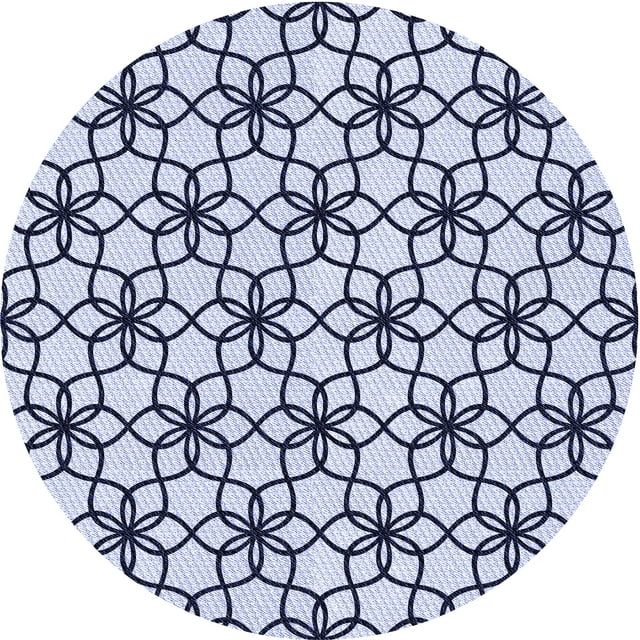 Ahgly Company Tapis Rond Lavable en Machine Intérieur Transitionnel Bleu Lavande, 3 Pieds Rond