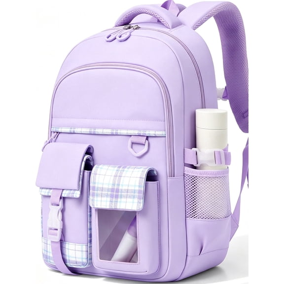 Gmdisc School Backpack for Teens Girls,Large Capacity Fashion School Bag for Kids Lightweight Waterproof Bookbag Daypack for Elementary Middle School Gift,Purple