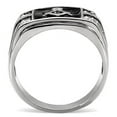 thumbnail image 4 of High polished (no plating) Stainless Steel Ring with AAA Grade CZ in Clear for Women Masonic Theme Clear Stone Color Style TK8X031 Size 10, 4 of 5