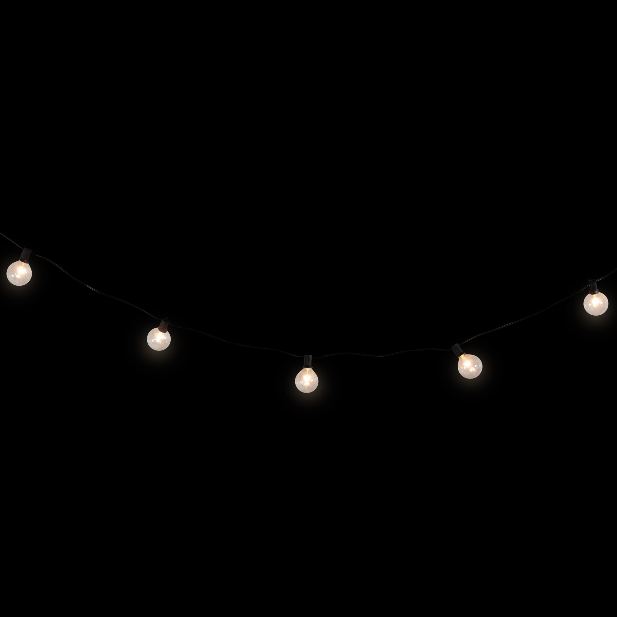 10-Count Clear G50 Globe Christmas Light Set, 9ft Black Wire