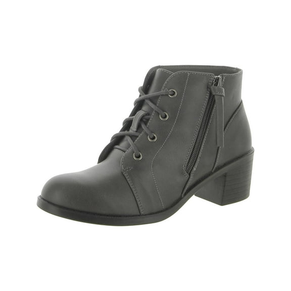 Easy Street Womens Becker Faux Leather Block Heel Ankle Boots