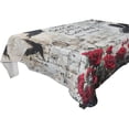 thumbnail image 4 of YAZAOO Square Tablecloth Oil Rabbit Painting Pattern Tableclothes, 4 of 9