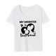 thumbnail image 2 of Camiseta para mujer Camiseta básica Moda Streetwear Camisa de cuello redondo para viajes de vacaciones SG, 2 of 10